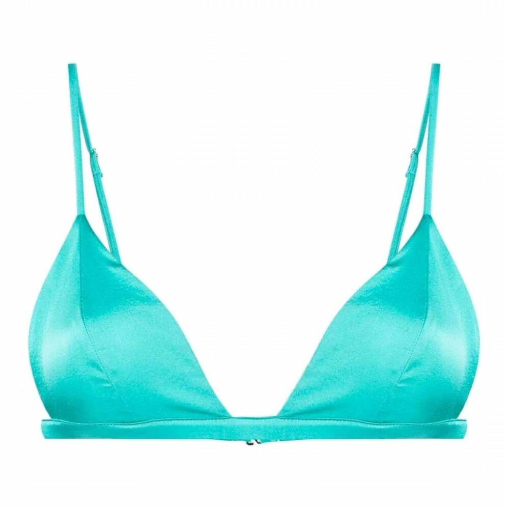 NEW FLEUR DU MAL women's luxe triangle bra in aqua